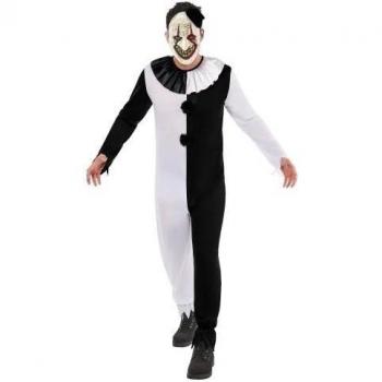 Terror Clown Outfit Unisex Volwassenen Maat S zwart/wit