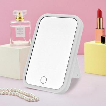 Foldable LED Makeup Mirror with Touch Control and 3 Lighting Options