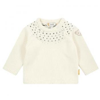 Steiff Mädchen Strickpullover Herzen natur Größe 74