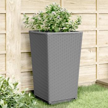 Vidaxl Set of 4 Light Grey Garden Planters 32.5x32.5x57 cm