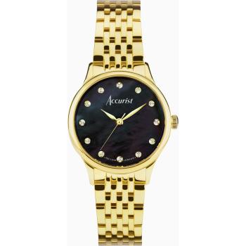 Accurist 77004 Classic Gold Stainless Steel Ladies’ Watch with Black Pearl Dial