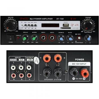 Amplificatore Audio Bluetooth con Ingressi Microfono