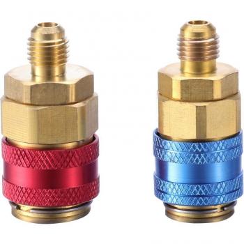 Kit de adaptadores R134a para aire acondicionado automotriz (2 piezas, rojo y azul) A20