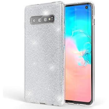Protezione Nalia Glitterata Samsung Galaxy S10+ Argento