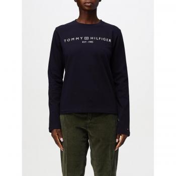 Tommy Hilfiger Damenbluse „Logo“ – Dunkelblau, Regular Fit, Größe XL