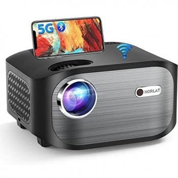 HORLAT 5G UltraHD Projektor – 360 Lumen, 1080P Native, 4K & Dolby, Bluetooth/WLAN, iPhone & Android