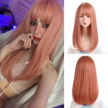Rose Net Medium Length Cosmetic Wig, Light Orange, Heat-Proof – VICWIG