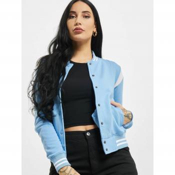 Urban Classics Women’s Teddy Jacket – Inset College Edition (Blue‑Sky)