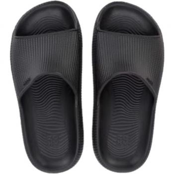 Leveza Black Patent Slide Sandals for Women by Zaxy