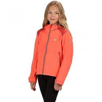 Regatta Acidity III – Kinder-Softshell‑Kapuzenjacke, 5–6 Jahre, wasser‑ & windresistent, Feuerroter Korallen‑Rot