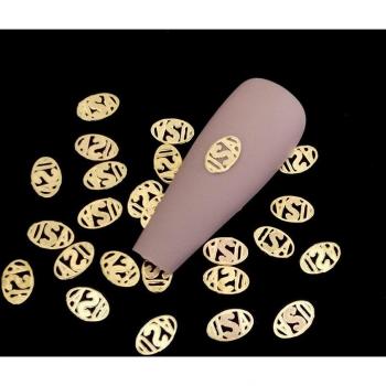 Autocollants pour ongles en métal, serpent doré, 7 formes Punk