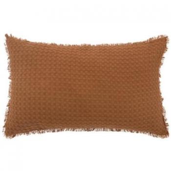 Coussin Atmosphera Widdy Rose Terracotta 30x50 cm Nid d'Abeille Déhoussable