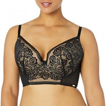 Bralette à décolleté plongeant, armature noire