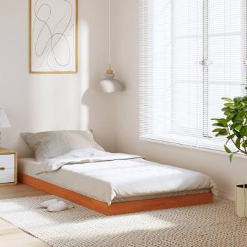 Estructura de cama 75x190 cm madera de pino cera marrón