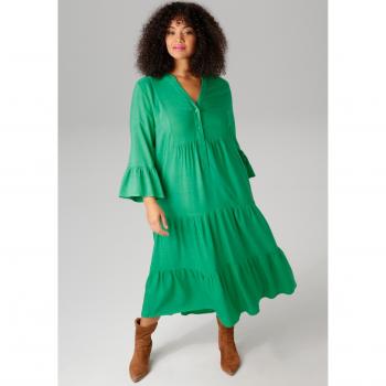 ANISTON PLUS Damen Midikleid, unifarben, lässiger Schnitt