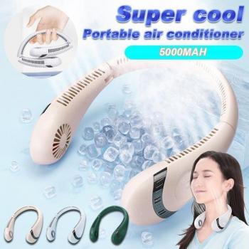 Ventilateur suspendu « BreezeNeck» – 5000 mAh, charge USB, sans lame, discret