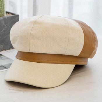 Chapeau artiste peintre en coton et cuir PU