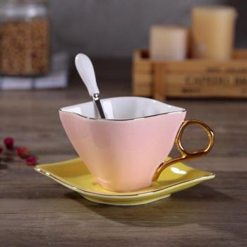 Stylish Porcelain Coffee Cup with Matching Saucer