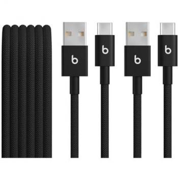 USB‑A zu USB‑C Kabelgewebe Beats 1,5 m – Schwarz (2 Stück)