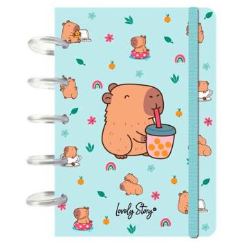 Cuaderno A6 Menta Bubble Tea Capibara