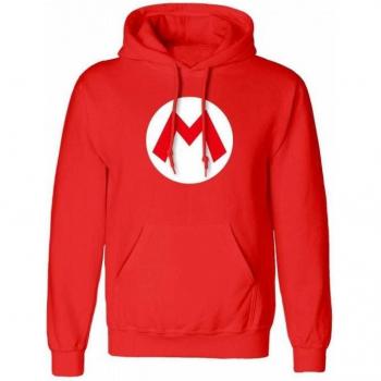 Mario „M“ Rote Kapuze Pullover mit Abzeichen – Unisex Adult Version