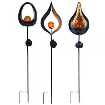 Lumière Solaire Flamme Jardin – Bâtons Étanches en Métal