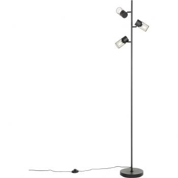 Lampada da terra nera industriale a 3 luci