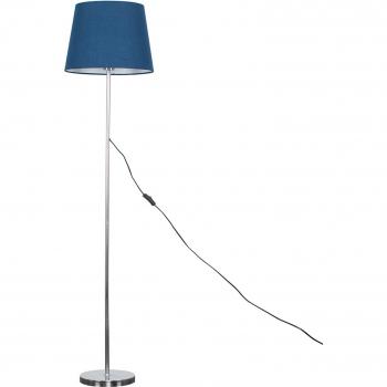 MINISUN Chrome Floor Lamp with Navy Blue Shade