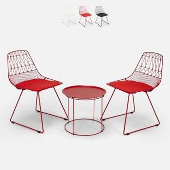 Tavolo e 2 Sedie Rosso Etzy Design Casa