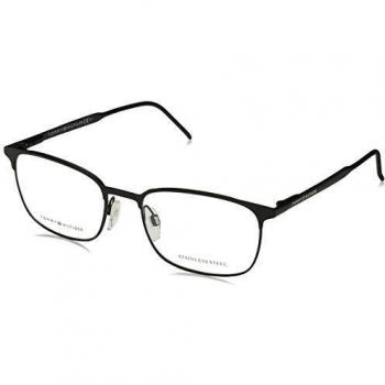 Safilo Tommy Hilfiger TH1643 Herren-Brille inkl. Gläser Vollrand Eckig Metall-Gestell 53mm/18mm/145mm, schwarz