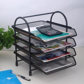 Support papeterie bureau, plateau à 4 compartiments