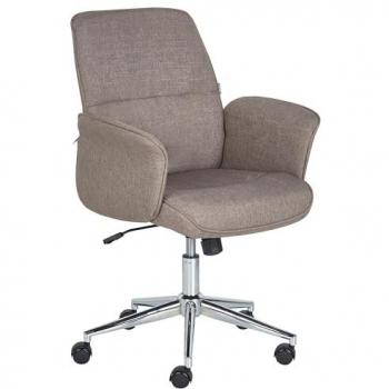 Silla de Trabajo Giratoria de Poliester Marrón
