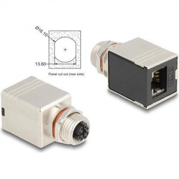 Delock M12 Buchse zu RJ45 Buchse Adapter