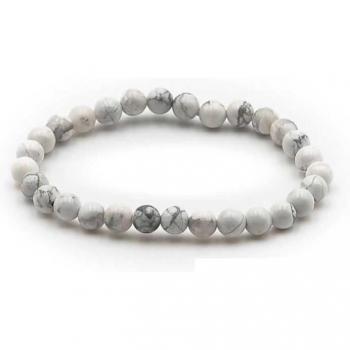 Pulsera Avishye Howlita 6 mm, muñeca pequeña y elástica