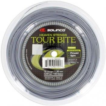 Tennis-Saite Solinco Tour Bite, Länge 100 Meter, Farbe Grau