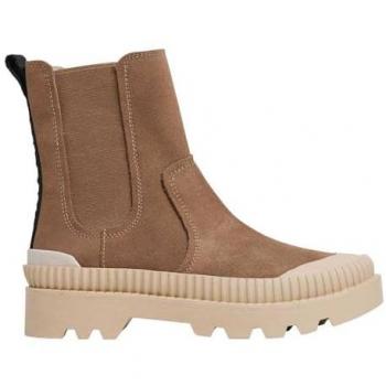 Botines de mujer Pepe Jeans Ascot High en ante marrón tipo Chelsea, modelo PLS50539