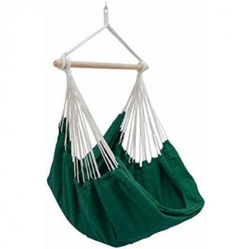 Poltrona Amaca per 2 Persone 150kg in Cotone Verde Scuro 185x130cm