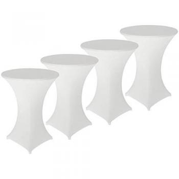 Lot 4 × Housses Flexibles pour Tables Hautes – Blanc Rond – INFACTORY