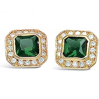 Lily Sissi Boucles d'Or Vert 10 mm