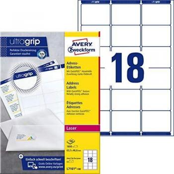 Avery L7161-100 63.5 x 46.6 mm Labels