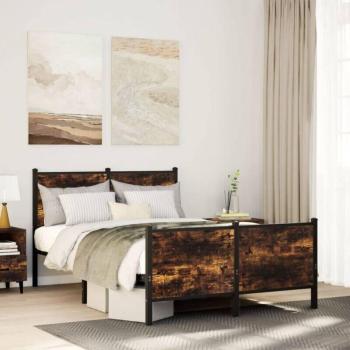 Cama Metal TORANA 120x200 cm Roble Ahumado