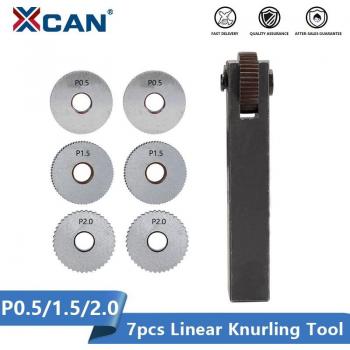 XCAN 7-Piece Knurling Tool Set with Straight Linear Knurling Wheels