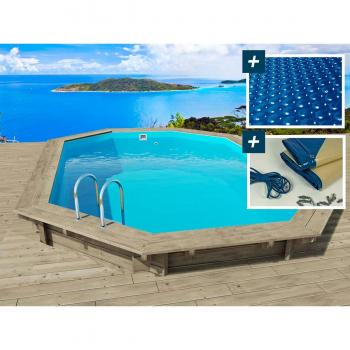 Rio 130 Piscina de Madera con Cobertura Burbujas e Invernal