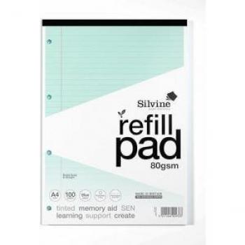 Silvine ColorRefill A4 – 100‑Page, Blue Toned, 4‑Hole Pack