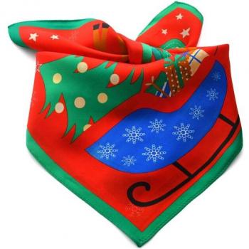Pañuelo cuadrado de seda 100% para mujer, 50cm, verde y rojo, ideal para uso navideño