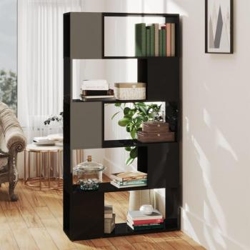 Divisorio Libreria Nero Lucido 80x24x155 cm