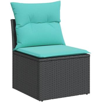VidaXL Black Poly Rattan Patio Lounger