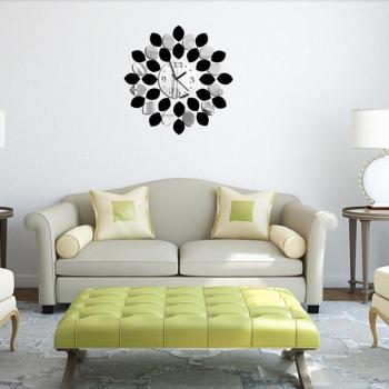 Autocollant 3D horloge murale citron décoration bureau maison