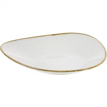 Bowl Triangular de Barley Stonecast 410 ml, Dimensiones 21x21x15.8 cm, Blanco y Marrón – Pack 12