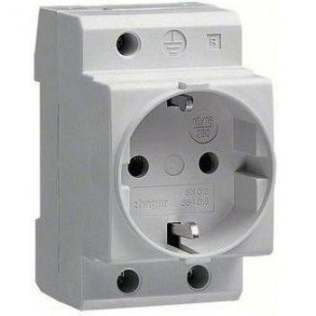 Prise européenne modulaire Schuko 10 A, rail Classe I – Sn016